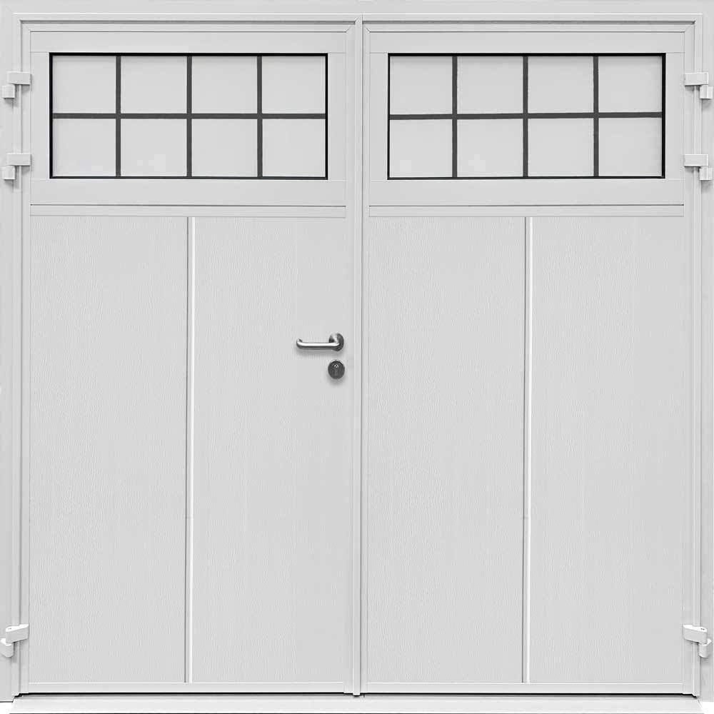 Carteck Traditional Side Hinged Garage Door - Solid Ribbed Vertical