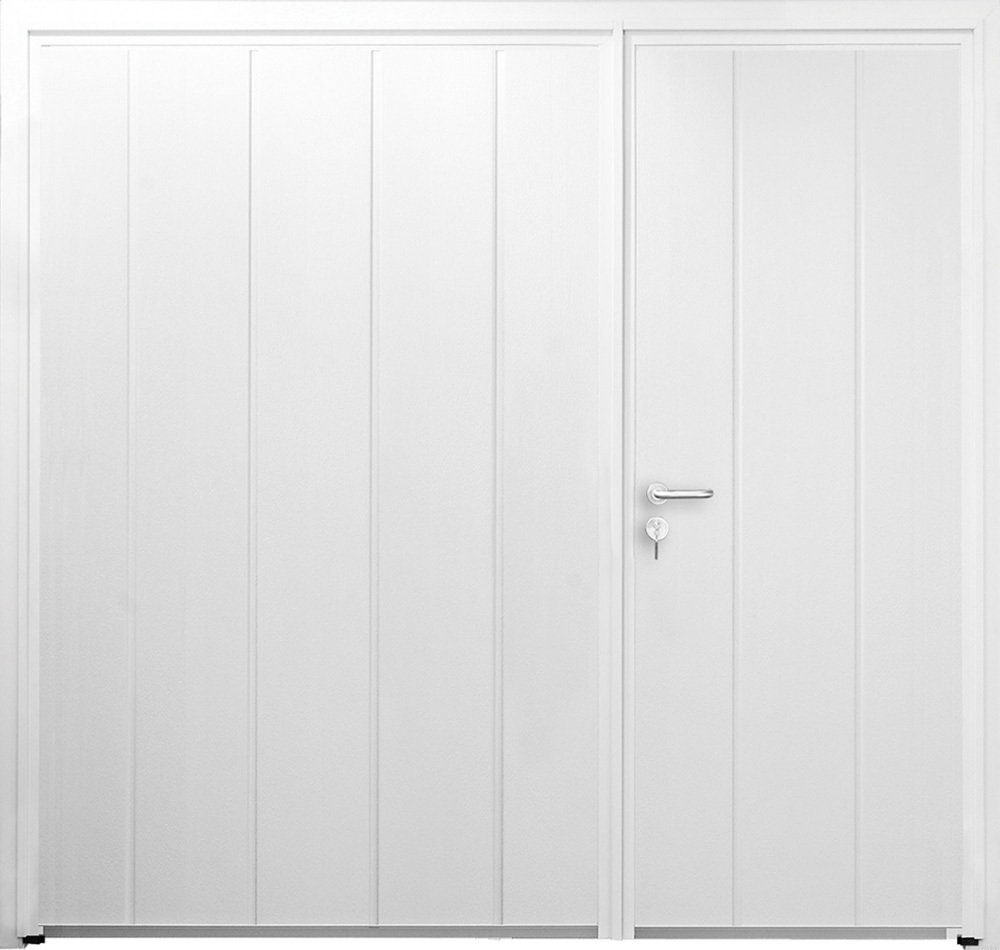 CarTeck Insulated Centre Ribbed Side Hinged Garage Door - Asymmetric Vertical