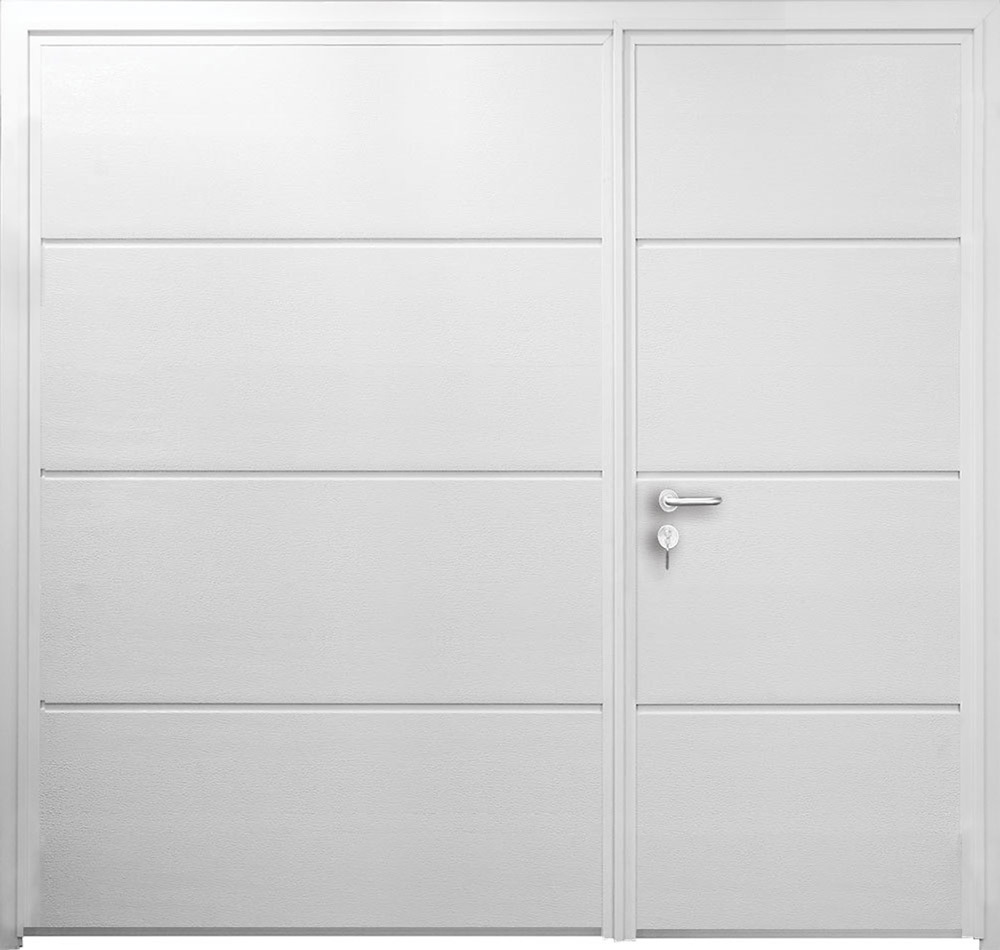 CarTeck Insulated Solid Side Hinged Garage Door - Horizontal Asymmetric