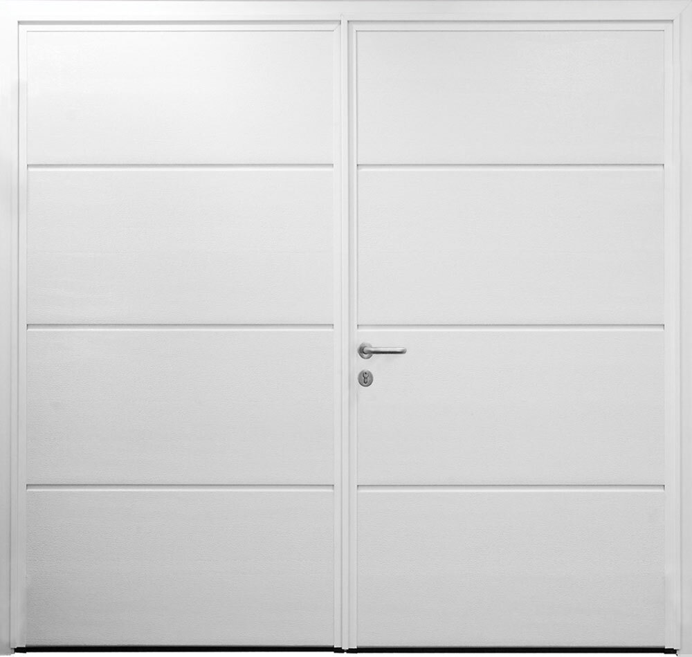 Teckentrup Insulated CarTeck Side Hinged Solid Horizontal White