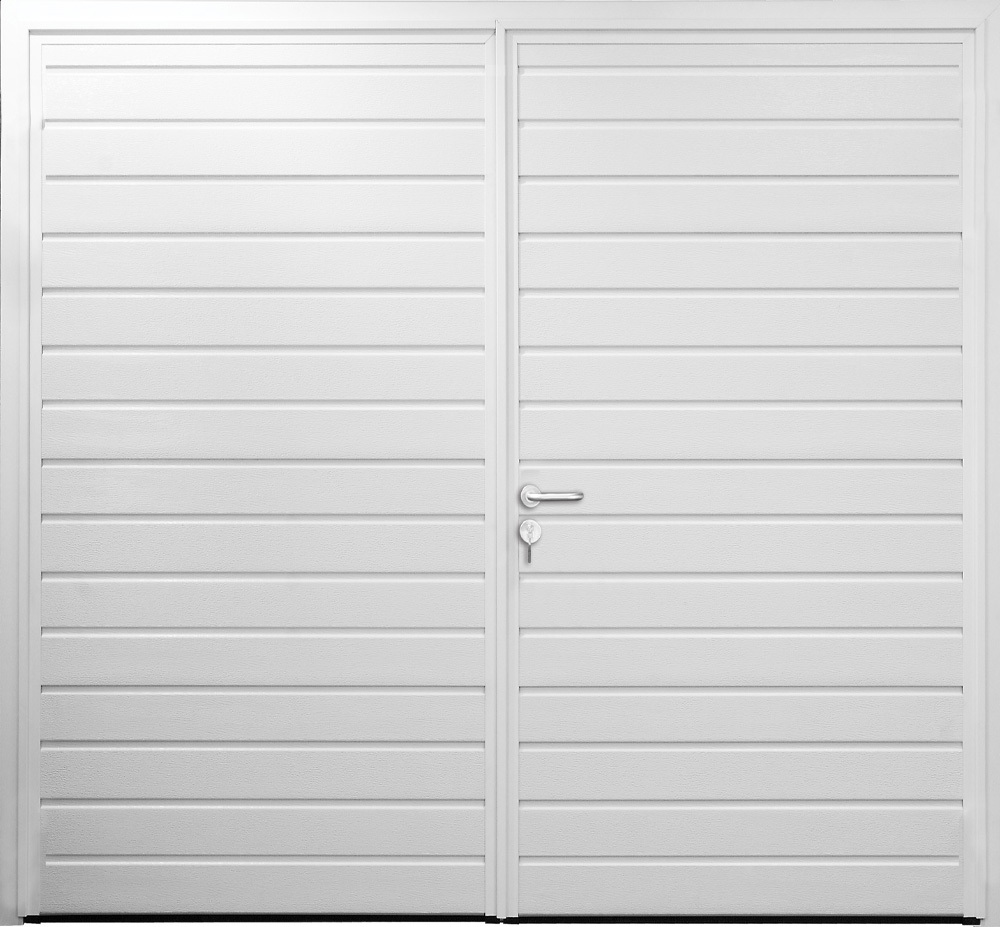CarTeck Insulated Standard Rib Side Hinged Garage Door - Horizontal