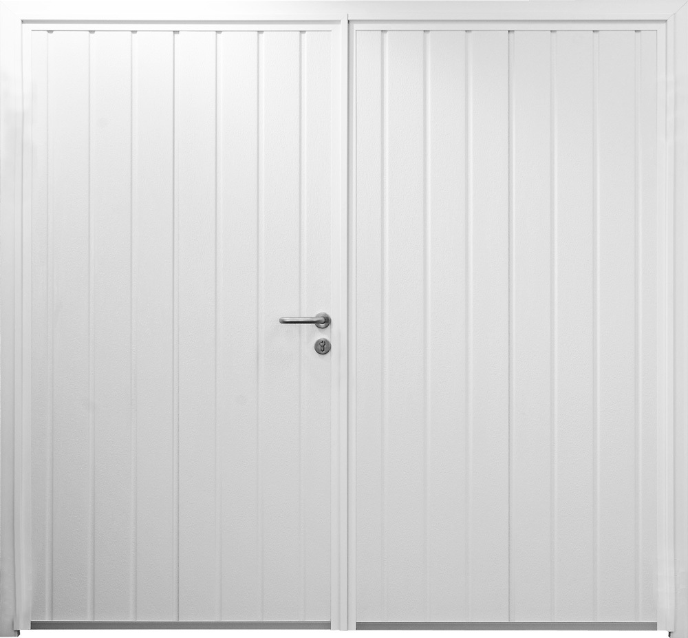 CarTeck Insulated Standard Rib Side Hinged Garage Door - Vertical