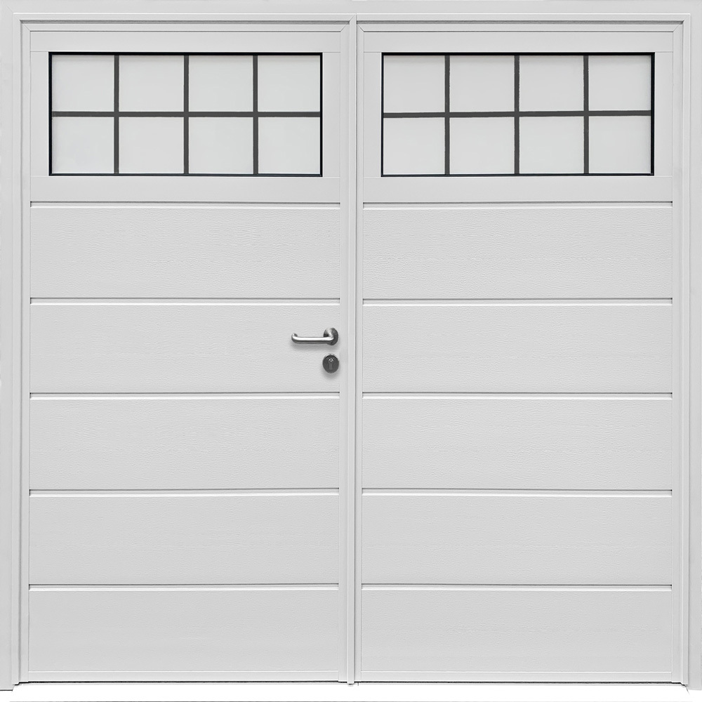 Carteck Insulated Traditional Side Hinged Garage Door - Centre Ribbed Horizontal