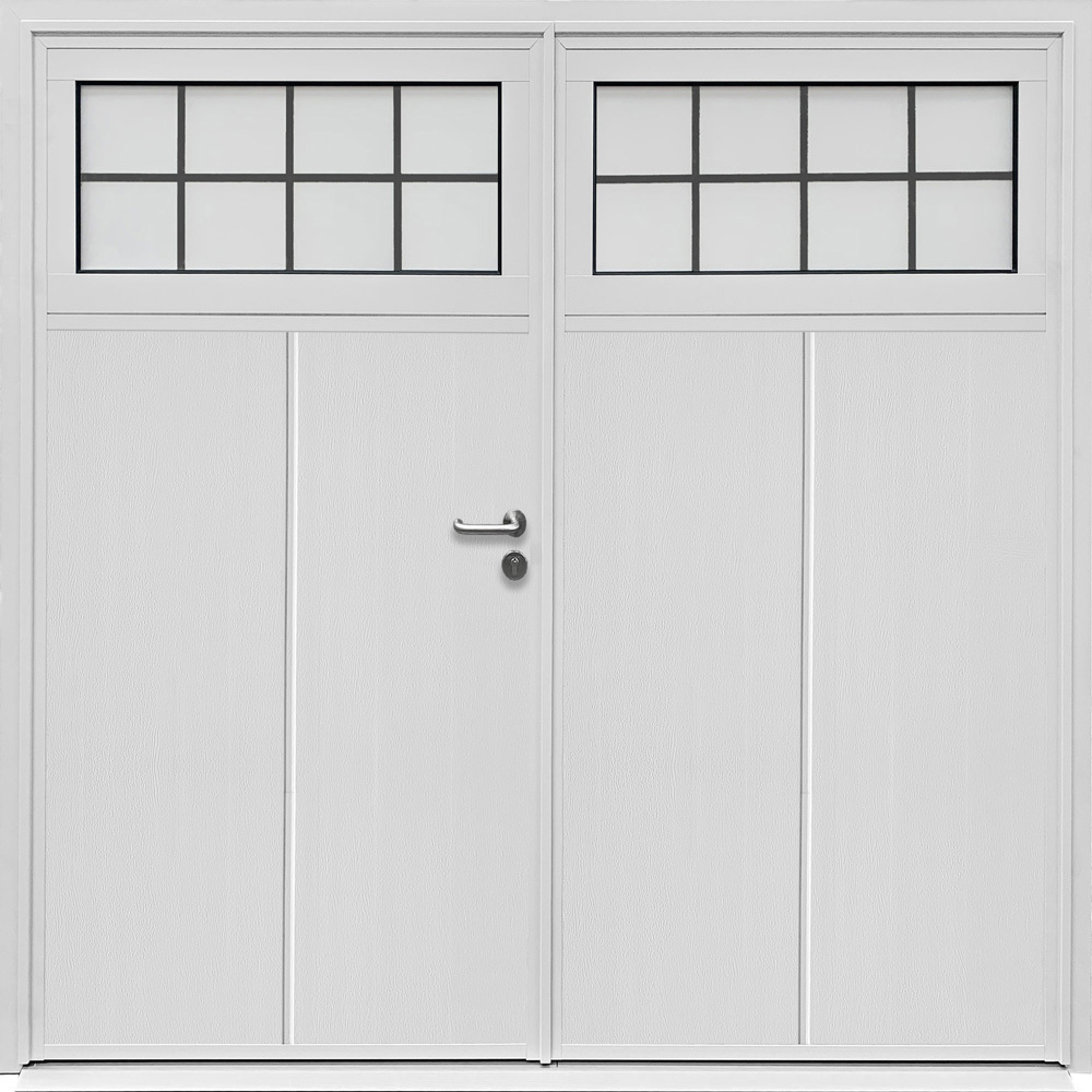 Carteck Insulated Traditional Side Hinged Garage Door - Solid Ribbed Vertical