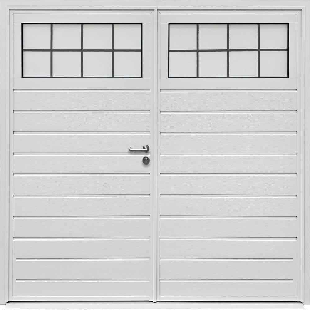 CarTeck Insulated Traditional Side Hinged Garage Door - Standard Ribbed Horizontal