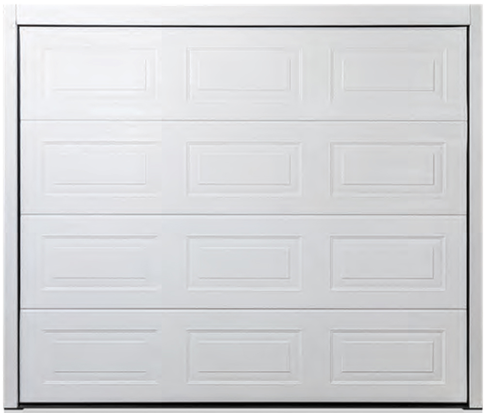 CarTeck Insulated Georgian Sectional Garage Door - Woodgrain White RAL 9016