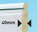 40mm thick - very robust, super strong white, Trend and RAL coloured rigid foam filled panel