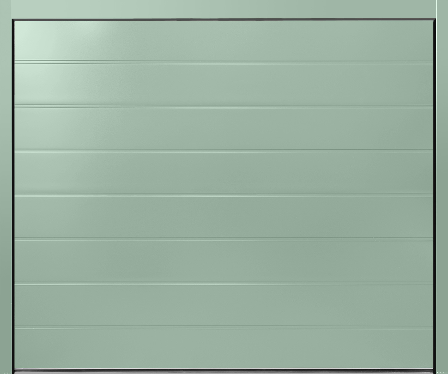 CarTeck Insulated Centre Ribbed Sectional Garage Door - Smooth Chartwell Green BS 14 C 35