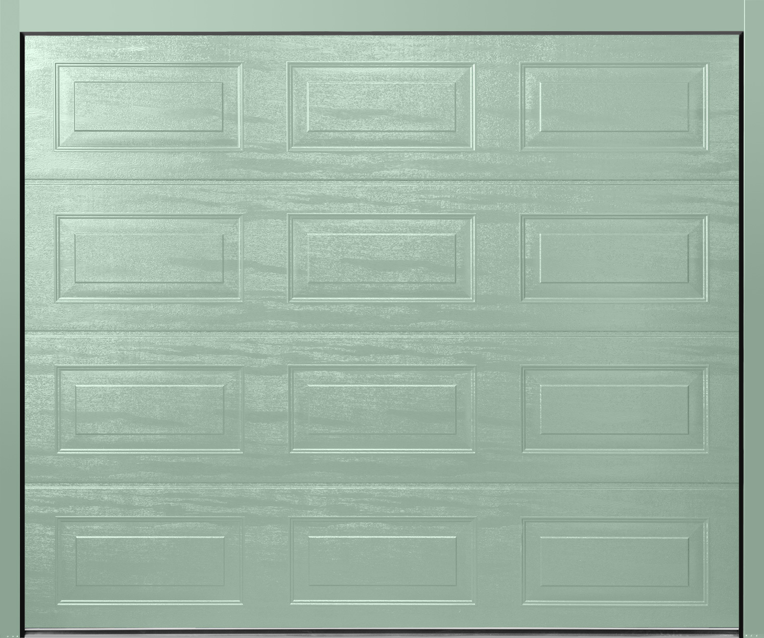 CarTeck Insulated Georgian Sectional Garage Door - Woodgrain Chartwell Green BS 14 C 35