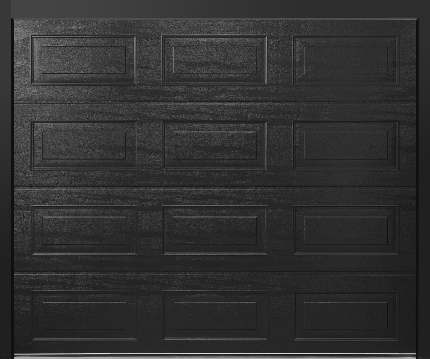 CarTeck Insulated Georgian Sectional Garage Door - Woodgrain Jet Black RAL 9005