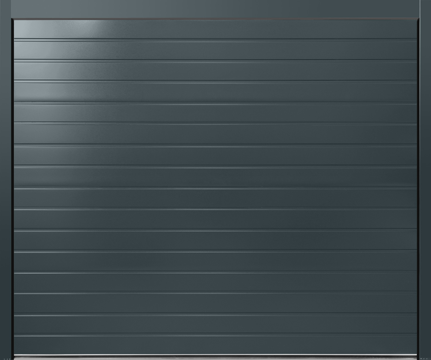 CarTeck Insulated Standard Ribbed Sectional Garage Door - Smooth Anthracite Grey RAL 7016