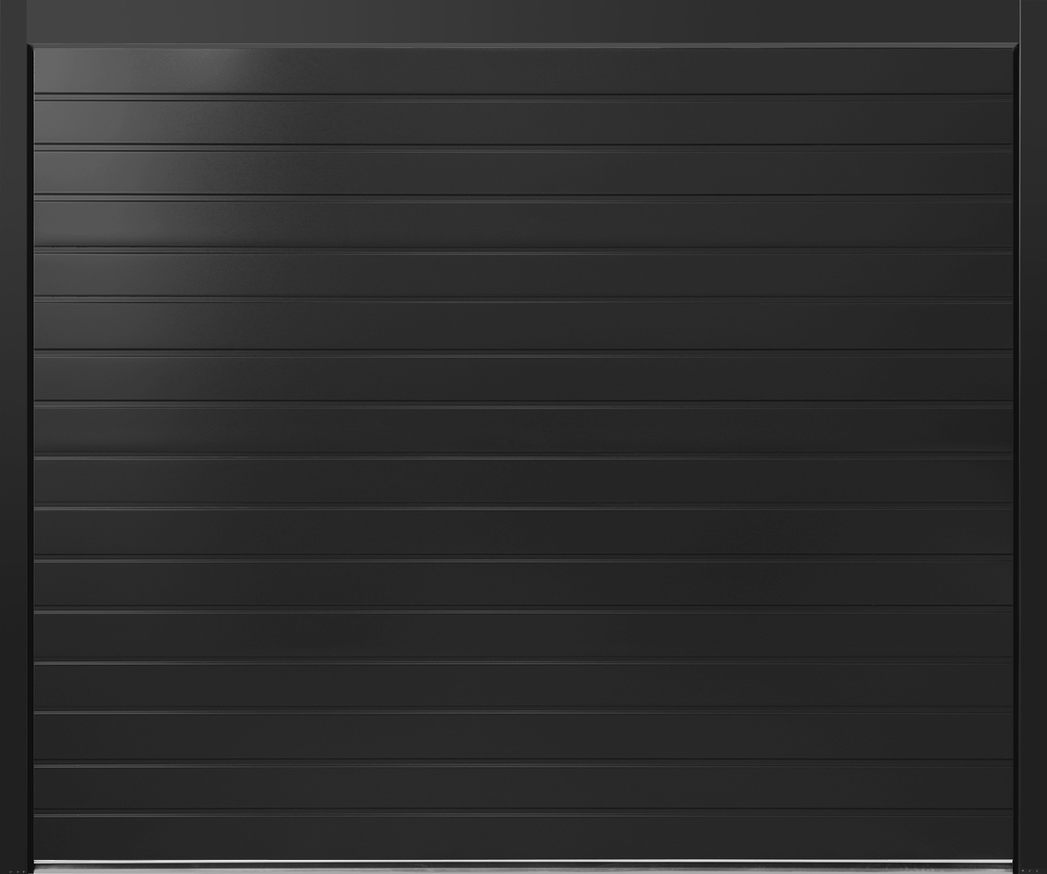 CarTeck Insulated Standard Ribbed Sectional Garage Door - Smooth Jet Black RAL 9005