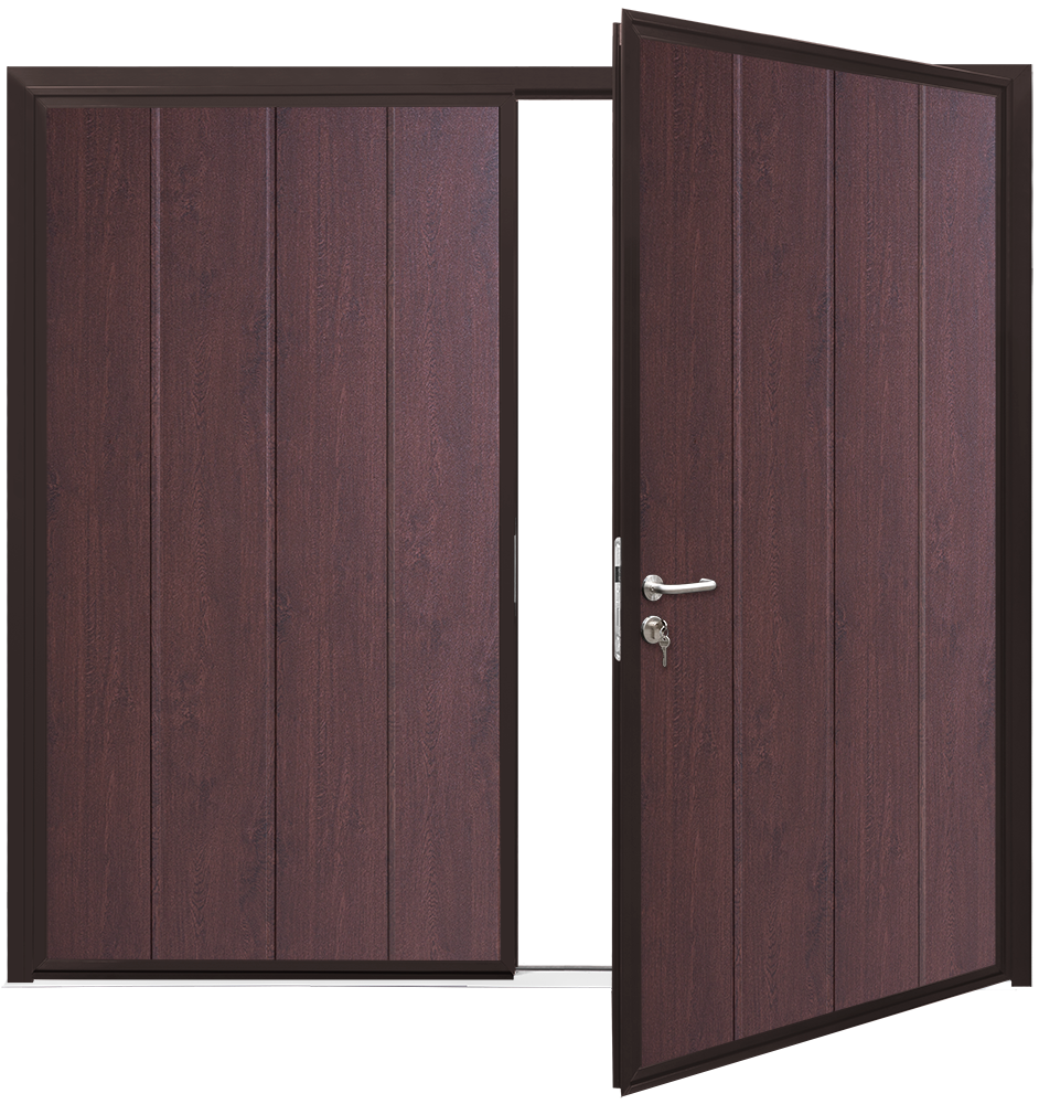 Car Teck Side Hinged Centre Rib Vertical Smooth Rosewood