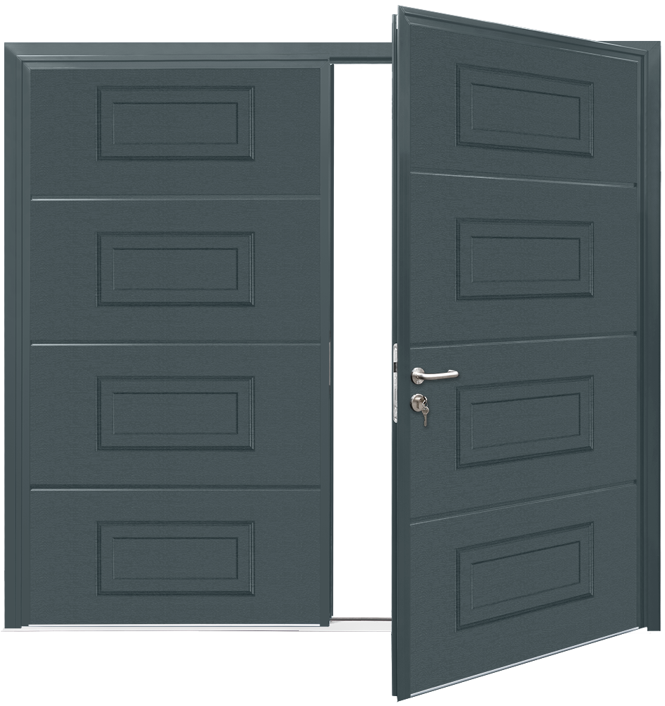 Teckentrup Insulated CarTeck Side Hinged Georgian Horizontal - Anthracite Grey RAL 7016