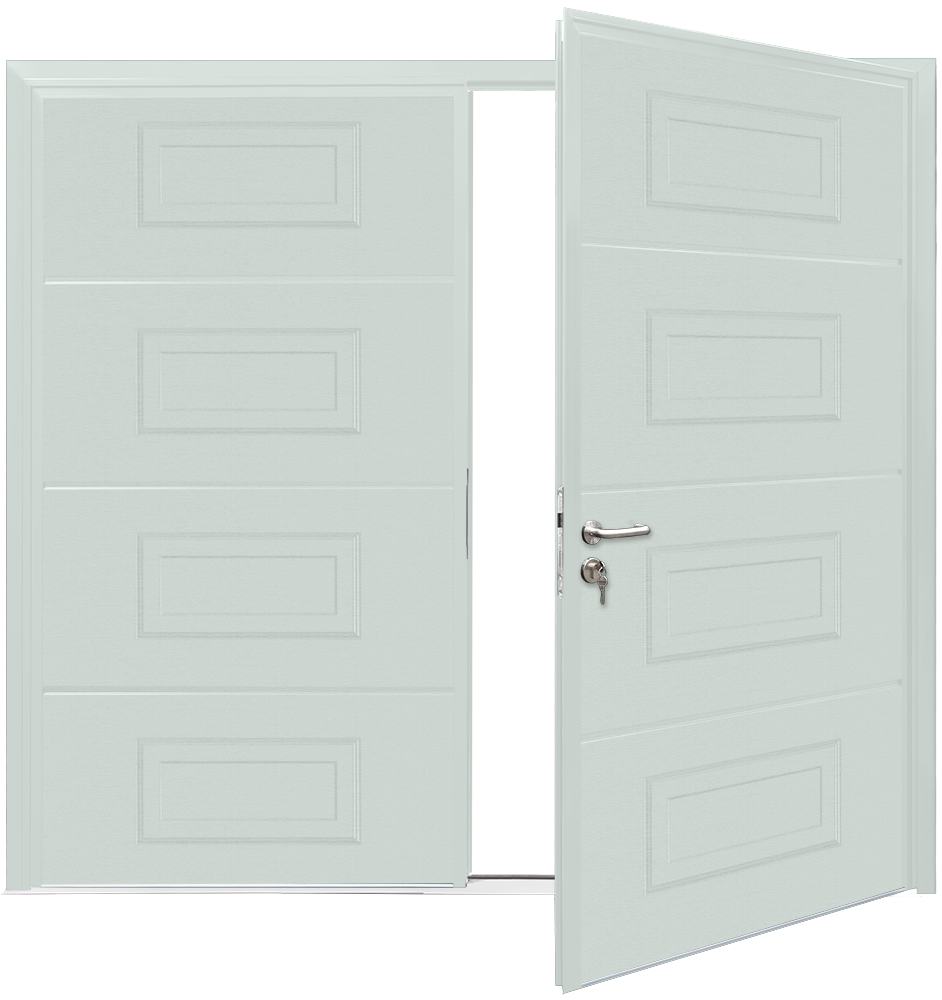 Teckentrup Insulated CarTeck Side Hinged Georgian Horizontal - Light Grey RAL 7035