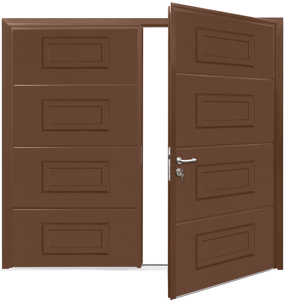 Car Teck Side Hinged Georgian Horizontal Woodgrain Nut Brown RAL 8011