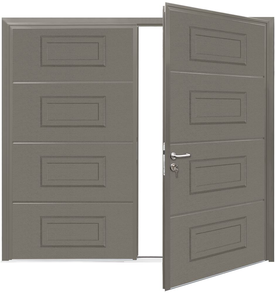 Car Teck Side Hinged Georgian Horizontal Woodgrain Quartz Grey RAL 7039