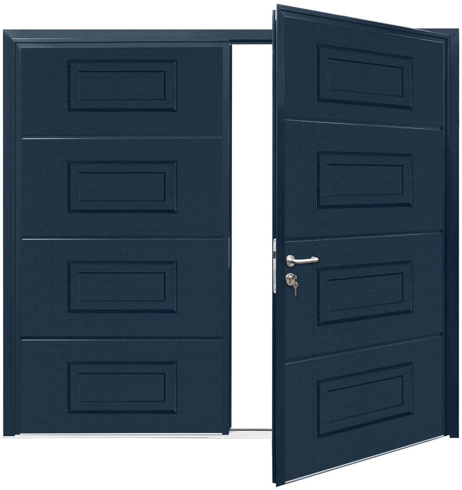 Teckentrup Insulated CarTeck Side Hinged Georgian Horizontal - Steel Blue RAL 5011