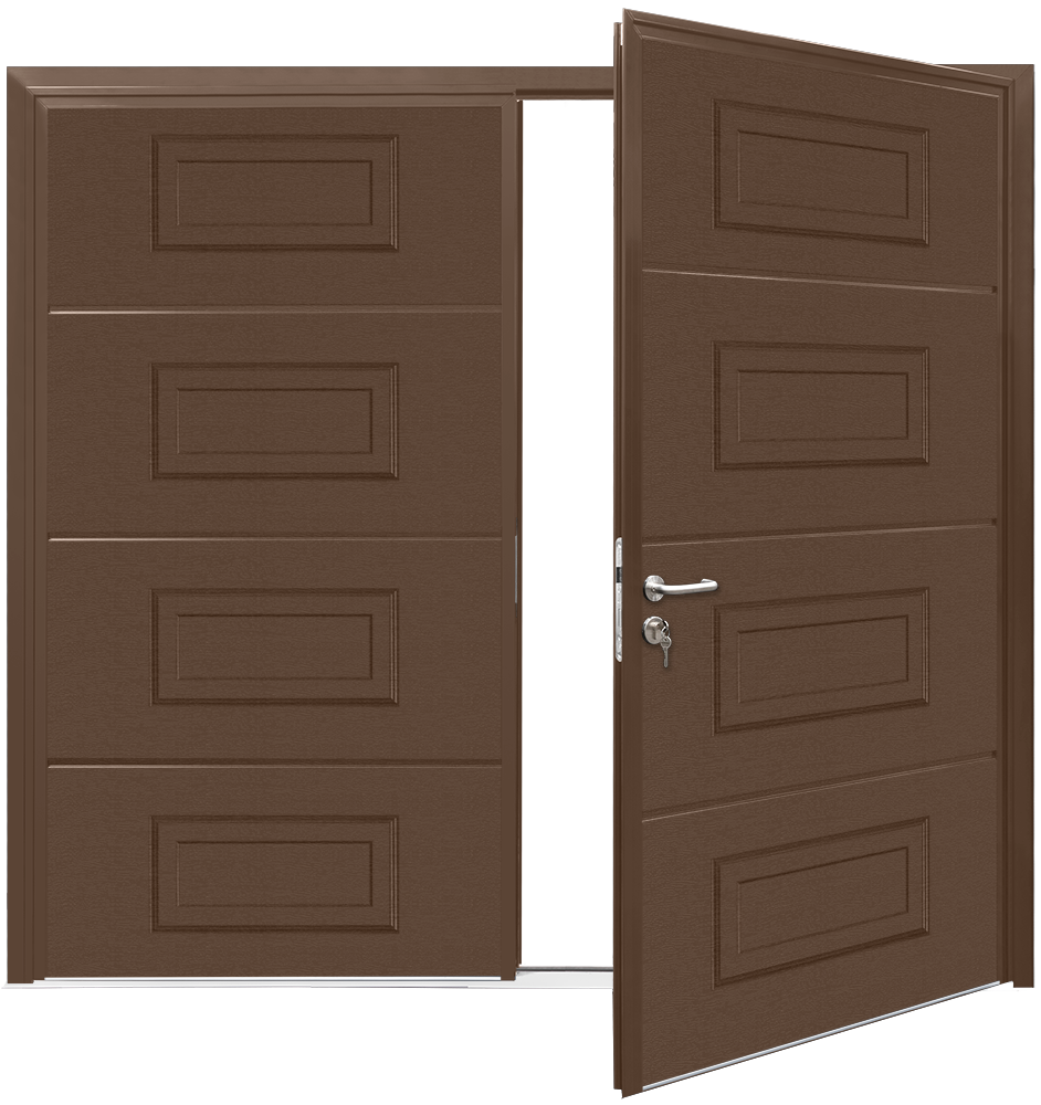 Teckentrup Insulated CarTeck Side Hinged Georgian Horizontal - Terra Brown RAL 8028