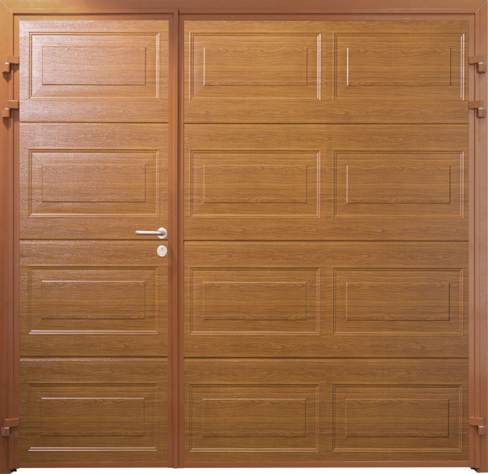 Carteck Side Hinged Georgian Horizontal in Golden Oak Woodgrain Wood Effect Finish Asymmetric