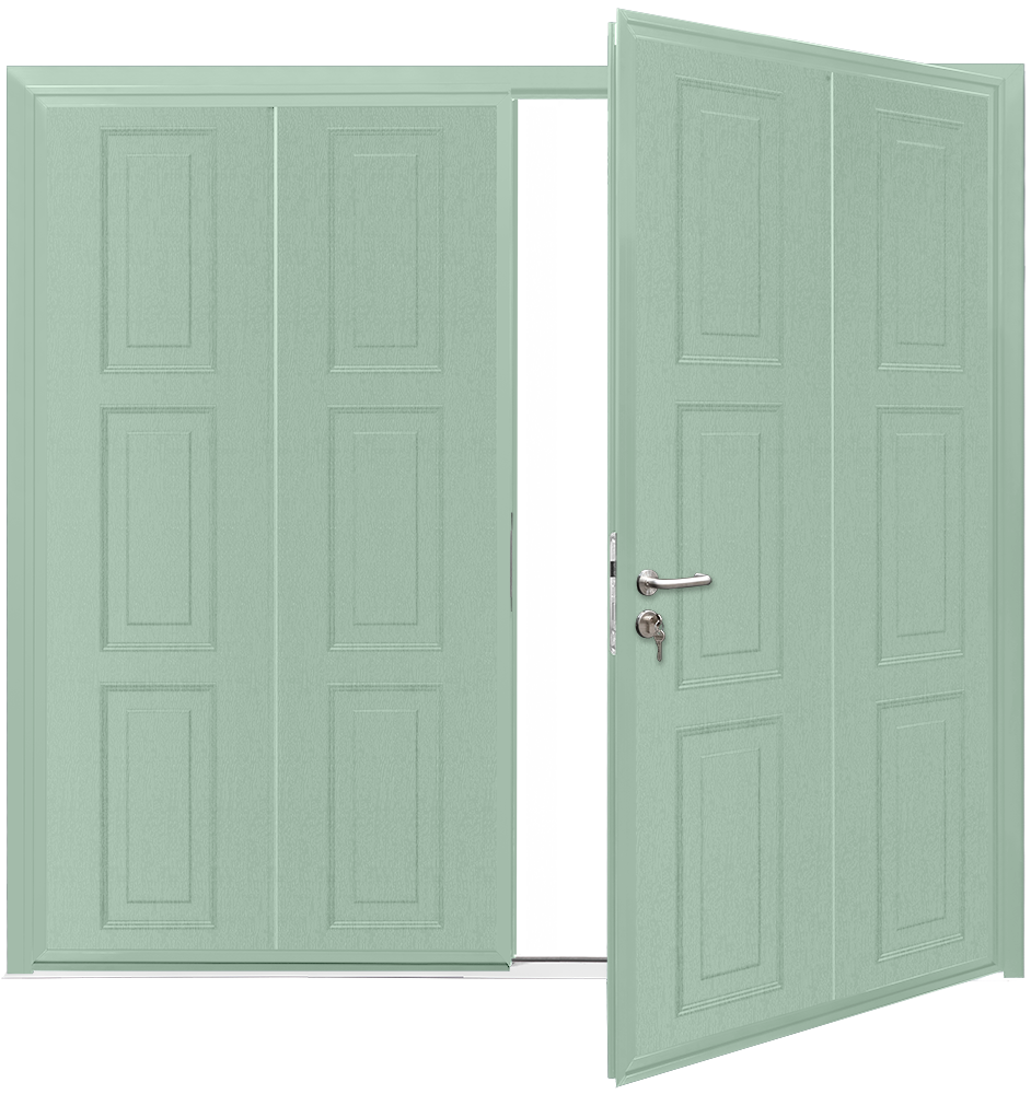 Car Teck Side Hinged Georgian Vertical Woodgrain Chartwell Green BS 14 C 35