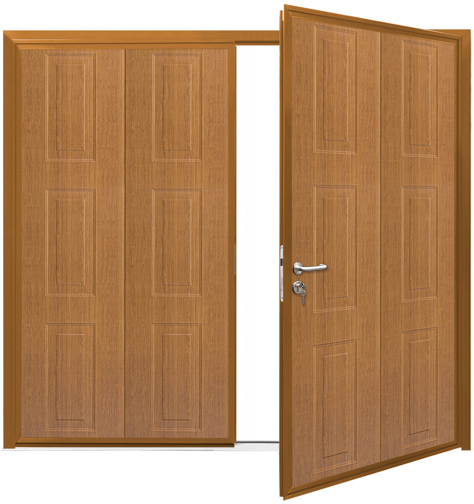 Car Teck Side Hinged Georgian Vertical Woodgrain Golden Oak