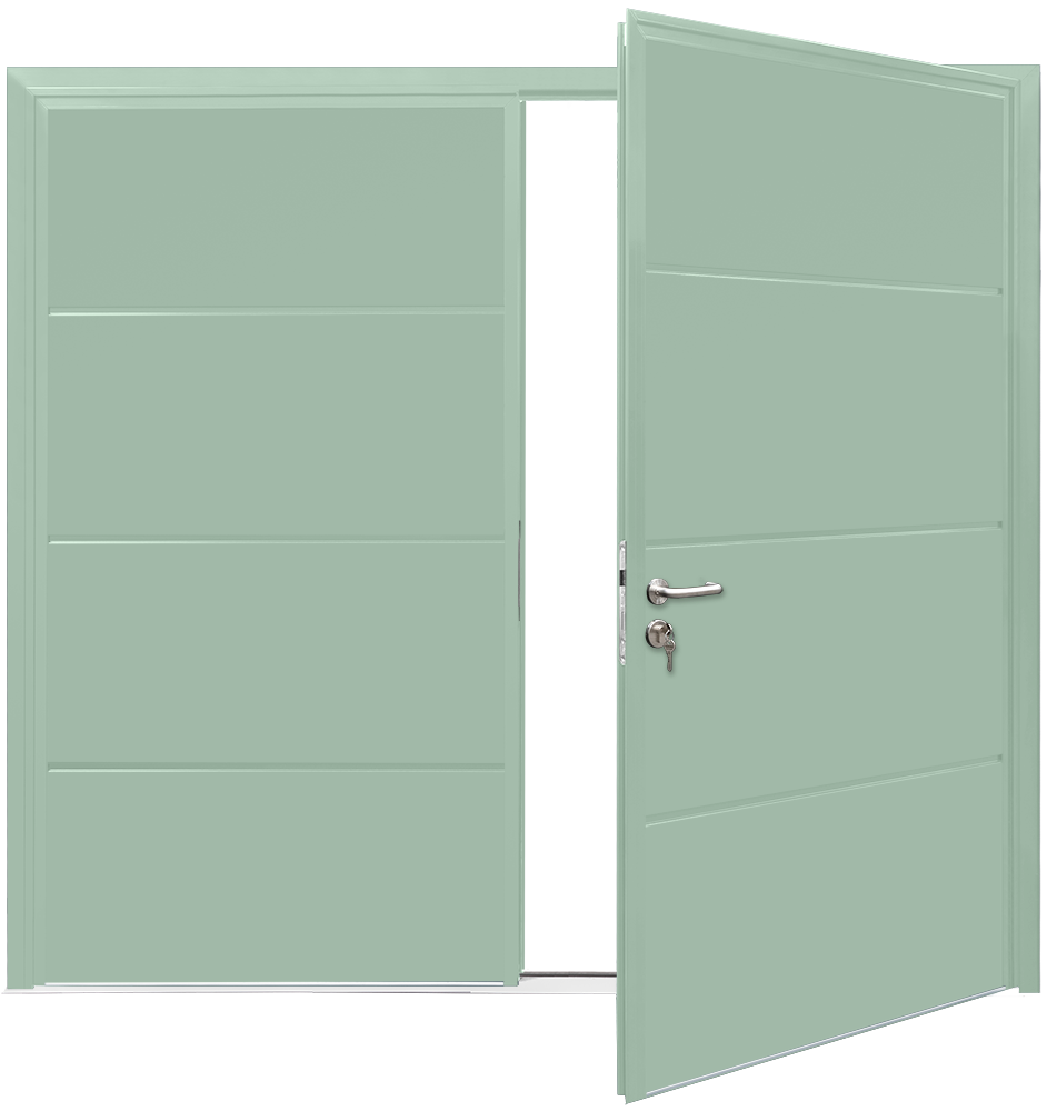 Teckentrup Insulated CarTeck Side Hinged Solid Horizontal - Chartwell Green BS 14 C 35