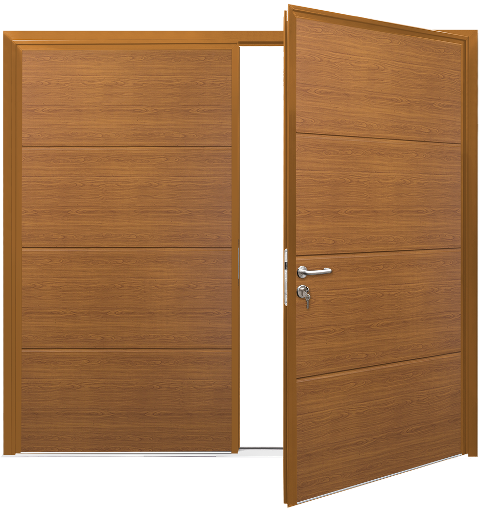 Car Teck Side Hinged Solid Horizontal Smooth Golden Oak