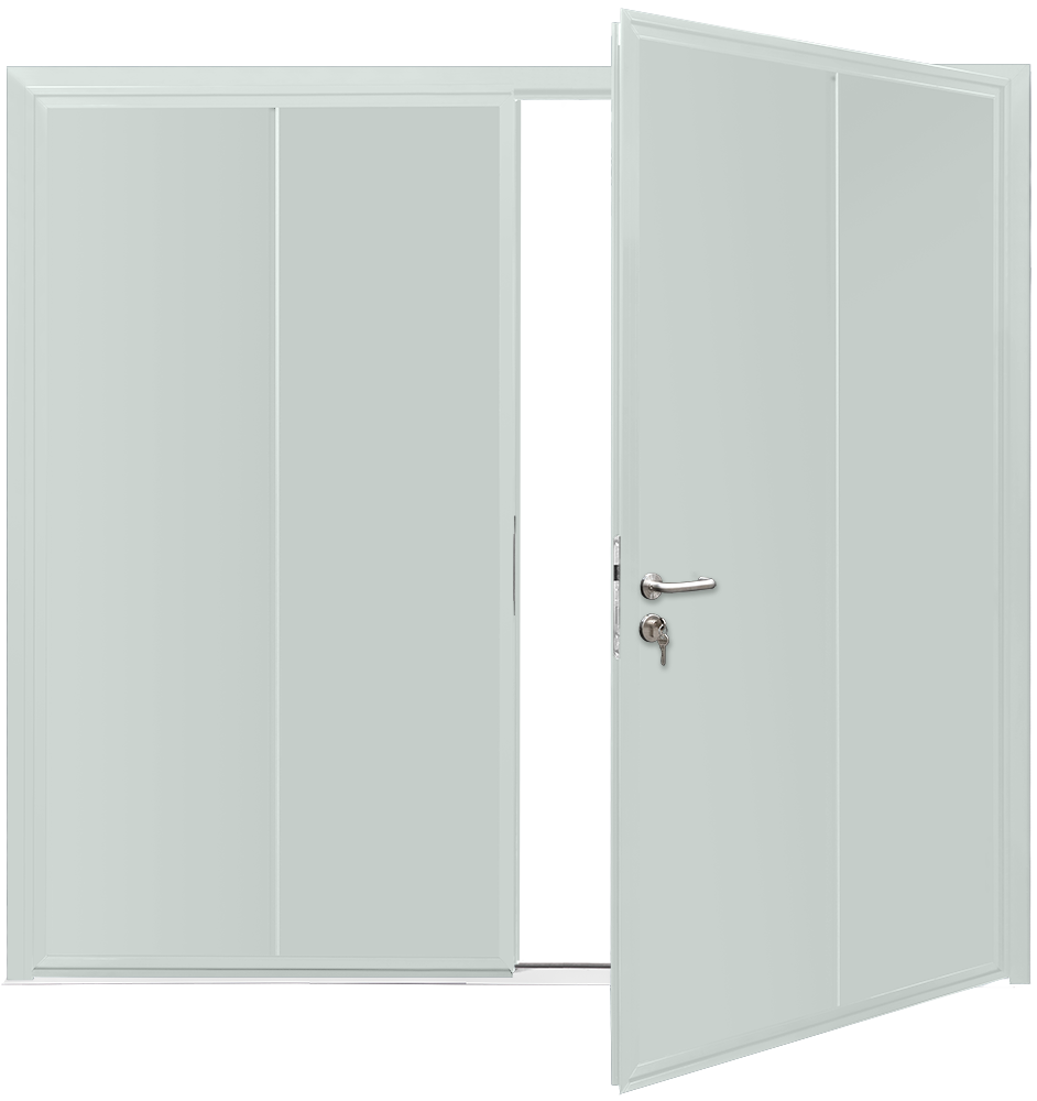 Teckentrup Insulated CarTeck Side Hinged Solid Vertical - Agate Grey RAL 7038
