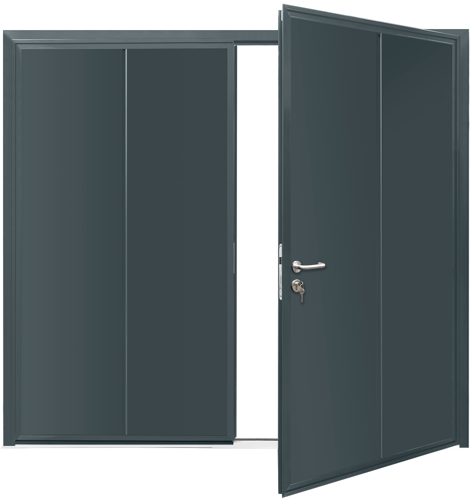 Car Teck Side Hinged Solid Vertical Smooth Anthracite Grey RAL 7016