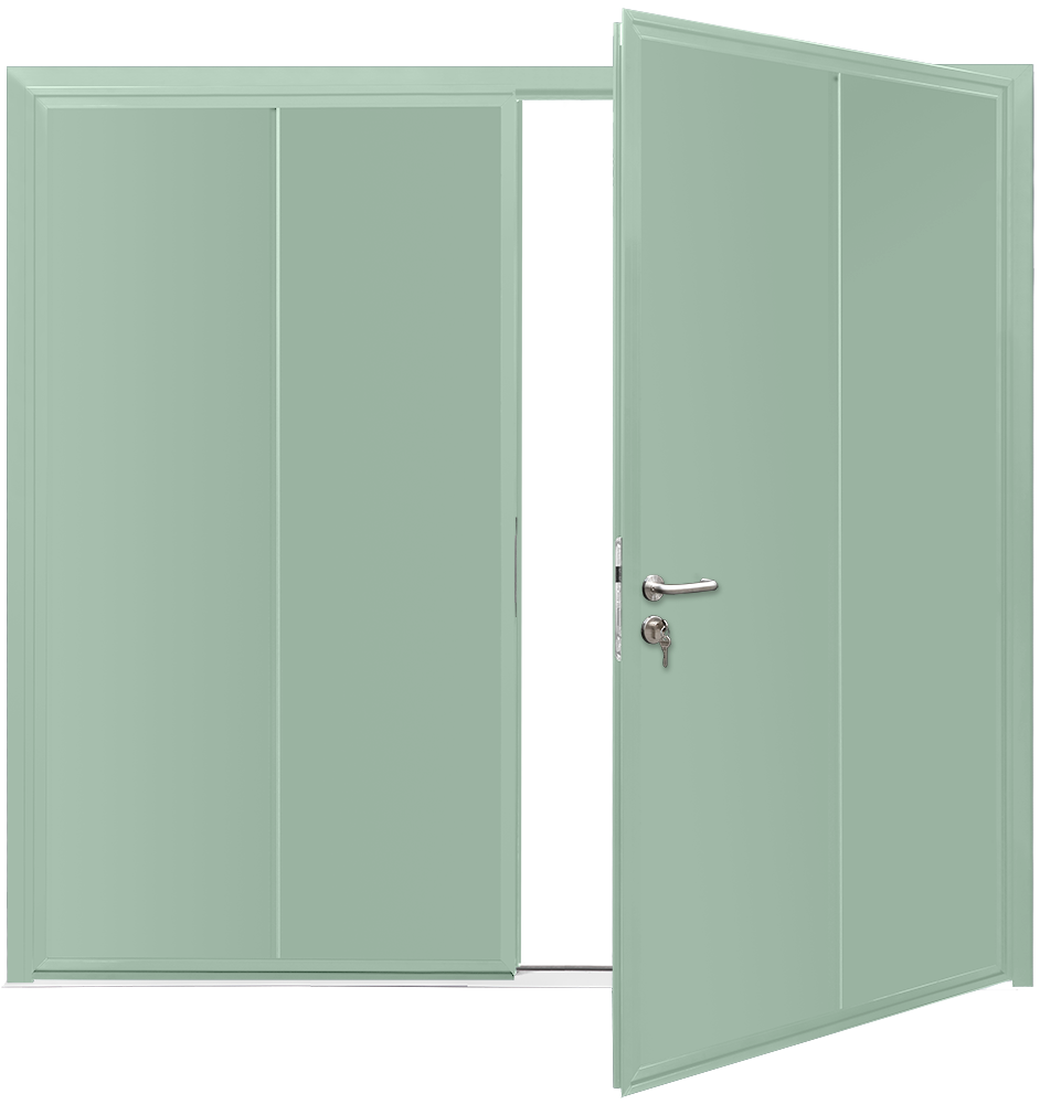 Car Teck Side Hinged Solid Vertical Smooth Chartwell Green BS 14 C 35