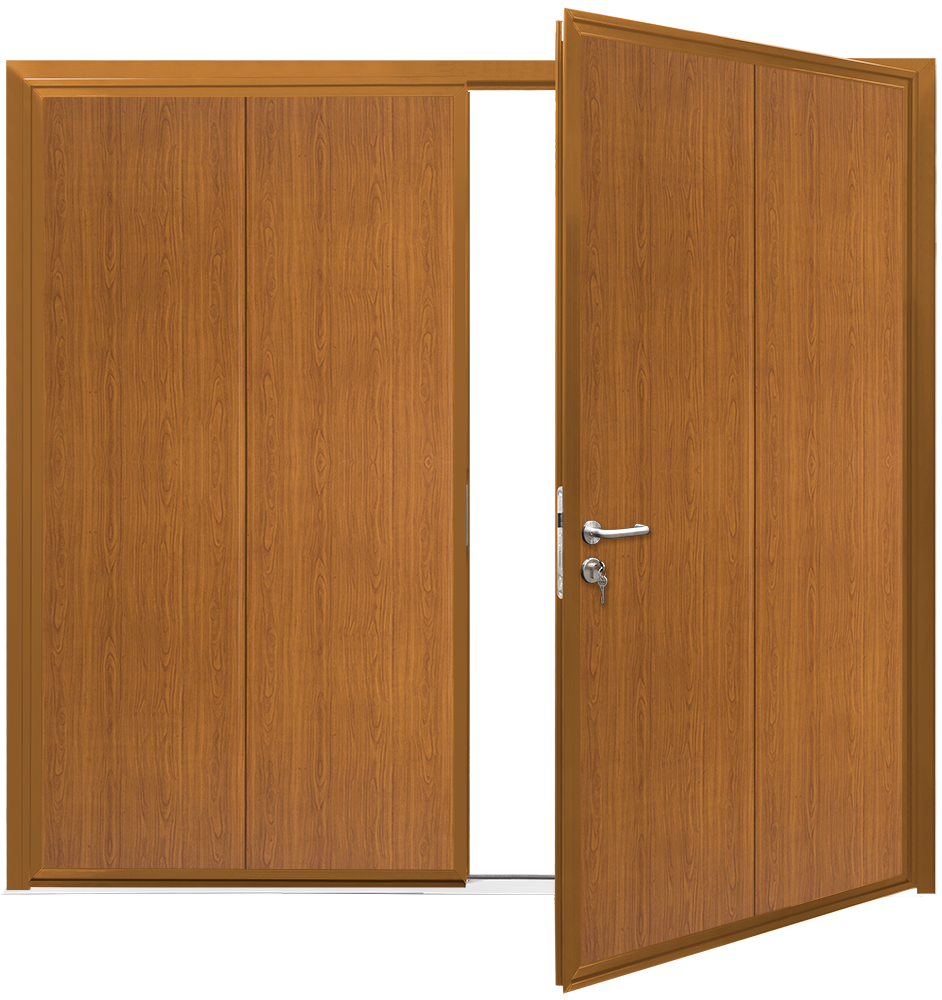 Car Teck Side Hinged Solid Vertical Smooth Golden Oak