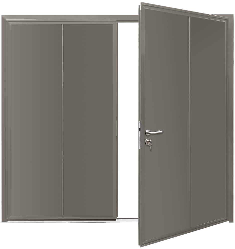 Car Teck Side Hinged Solid Vertical Smooth Quartz Grey RAL 7039
