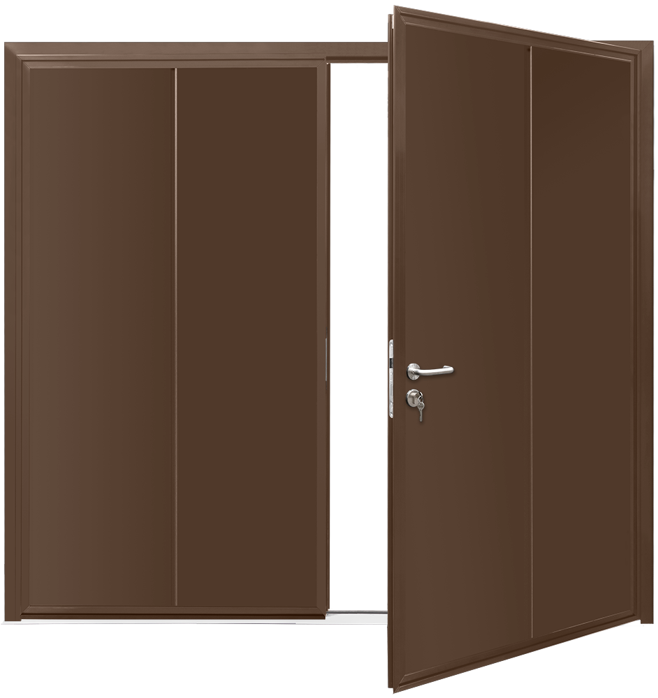 Teckentrup Insulated CarTeck Side Hinged Solid Vertical - Terra Brown RAL 8028