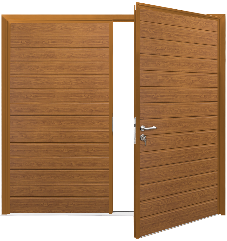 Car Teck Side Hinged Standard Rib Horizontal Smooth Golden Oak