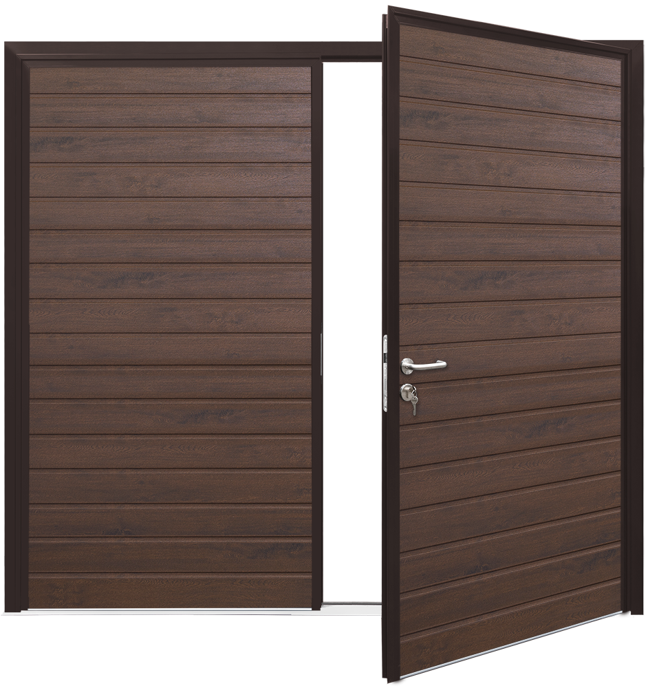 Car Teck Side Hinged Standard Rib Horizontal Smooth Night Oak