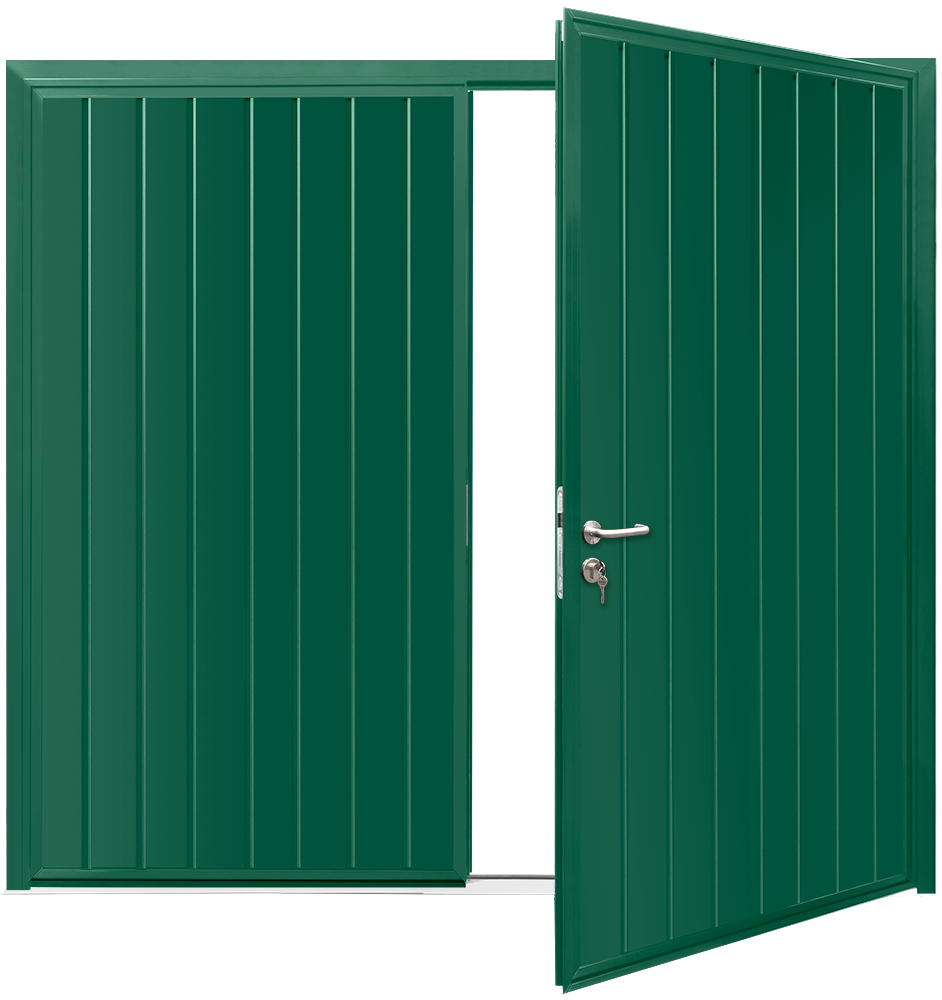 Car Teck Side Hinged Standard Rib Vertical Smooth Moss Green RAL 6005