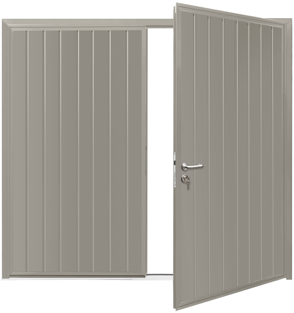 Car Teck Side Hinged Standard Rib Vertical Smooth Stone Grey RAL 7030