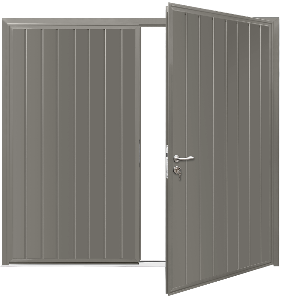Car Teck Side Hinged Standard Rib Vertical Smooth Umbra Grey RAL 7022