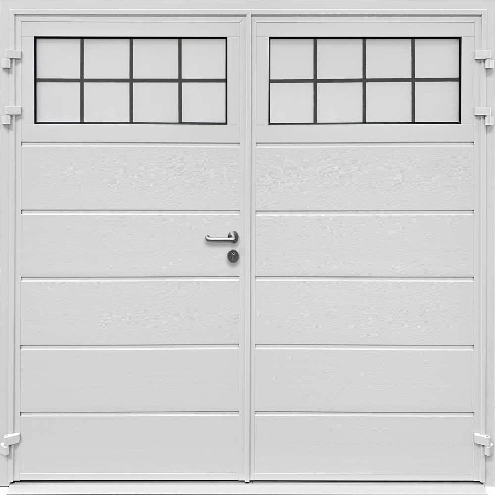 Carteck Traditional Side Hinged Garage Door - Centre Ribbed Horizontal