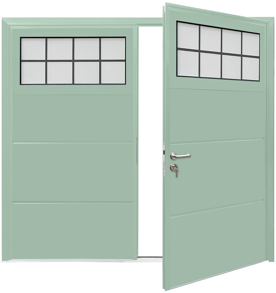 Car Teck Side Hinged Traditional Solid Horizontal Smooth Chartwell Green BS 14 C 35