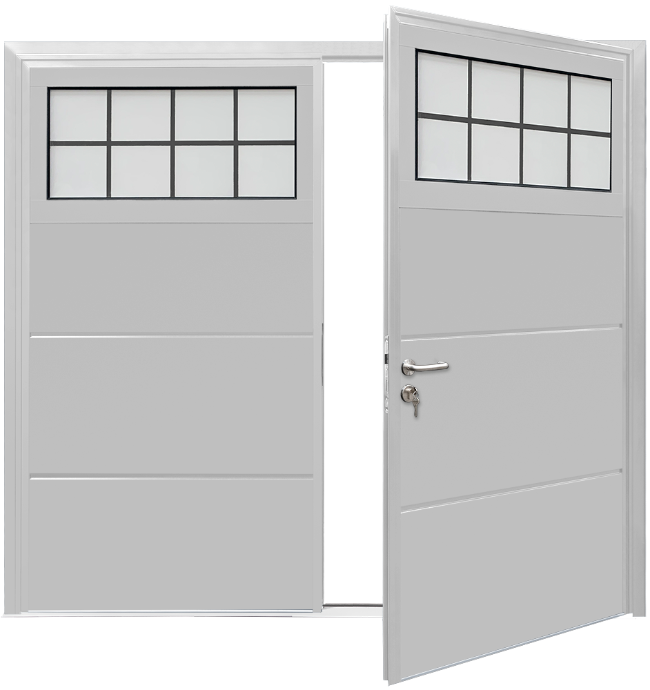 Teckentrup Insulated CarTeck Side Hinged Traditional Solid Horizontal - Smooth White RAL 9016