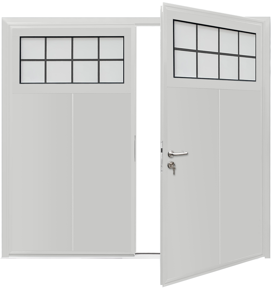 Teckentrup Insulated CarTeck Side Hinged Traditional Solid Vertical - Bling White RAL TT9016