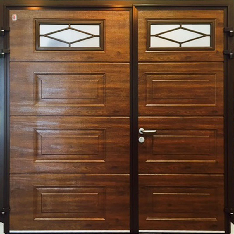 CarTeck Teckentrup Side Hinged Garage Door in Georgian Horizontal with Horizontal Windows Rhombus Mullion