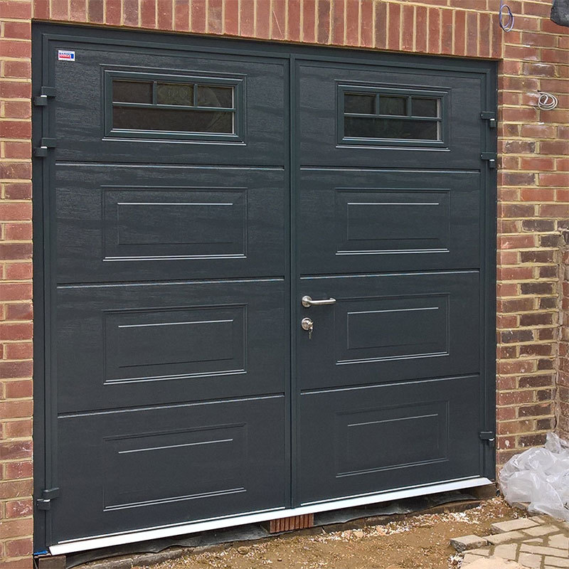 CarTeck Teckentrup Side Hinged Garage Door in Georgian Horizontal with Horizontal Window Multiple Mullion