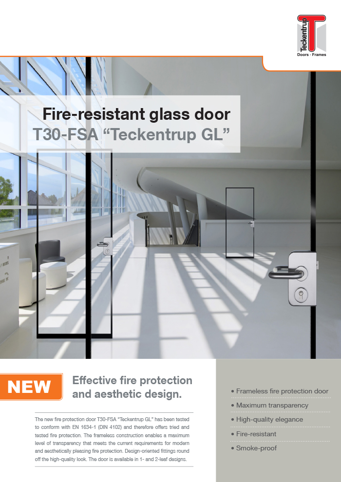 All-Glass Door T30-1/2-FSA „Teckentrup GL“ (Brochure) cover