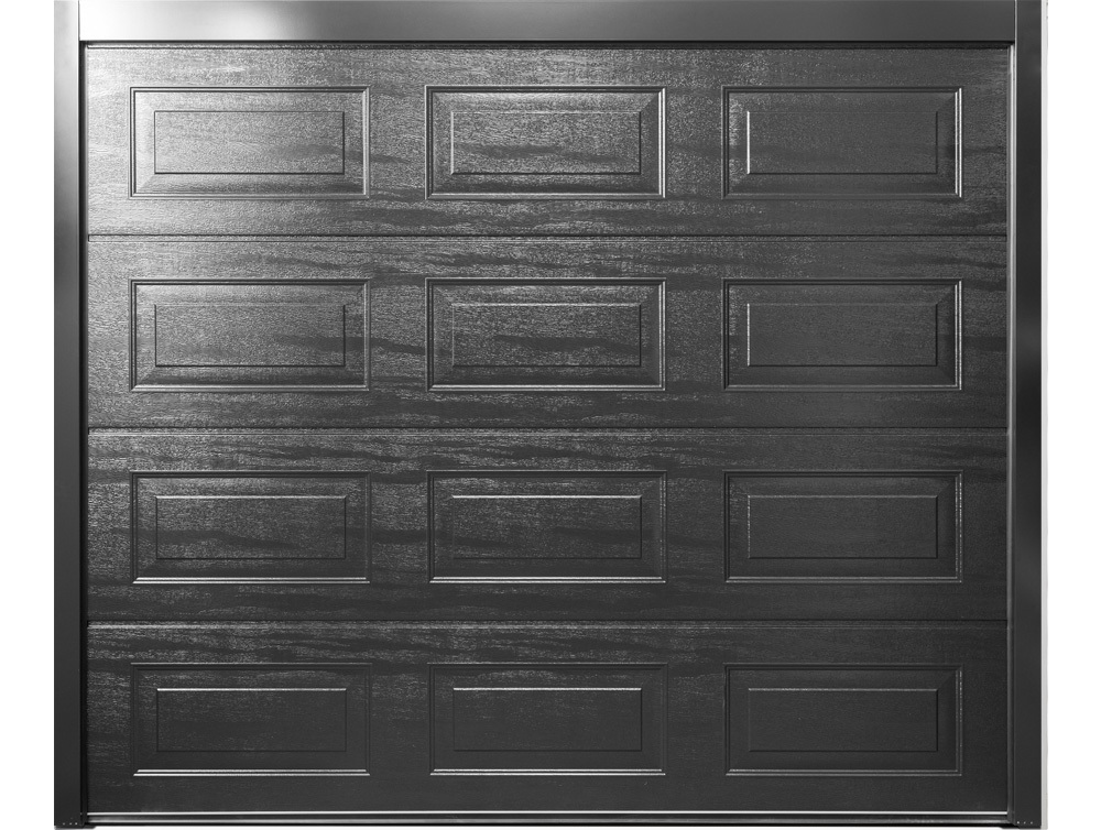 Carteck Insulated Georgian Sectional Garage Door - Woodgrain Black