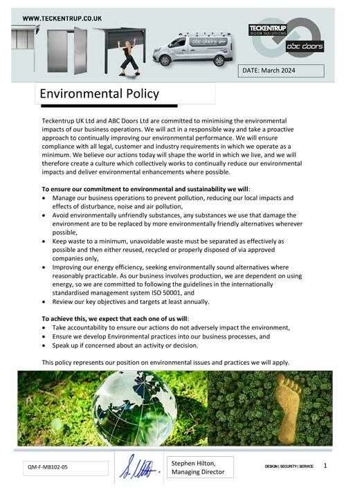 QM-F-MB102-05 Environmental Policy March 2024 cover