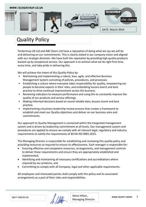 QM-F-MB103-04 Quality Policy March 2024 cover