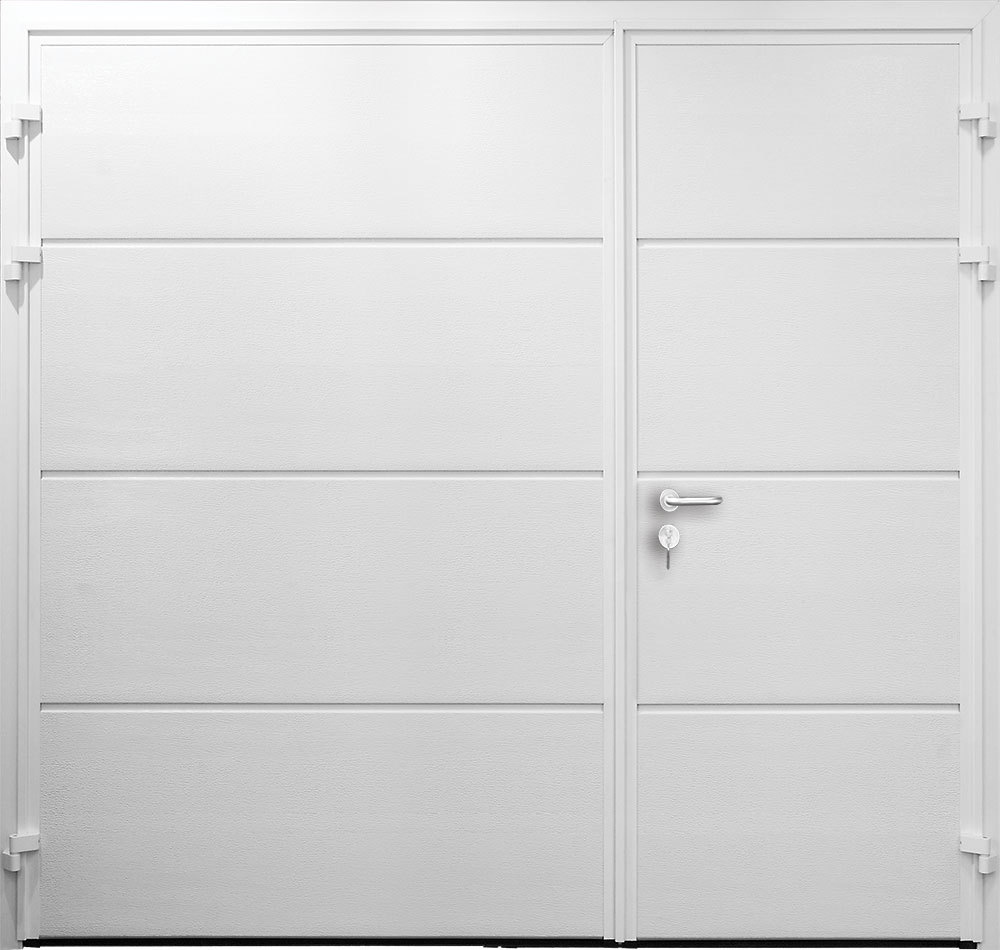 CarTeck Solid Side Hinged Garage Door - Asymmetric Horizontal